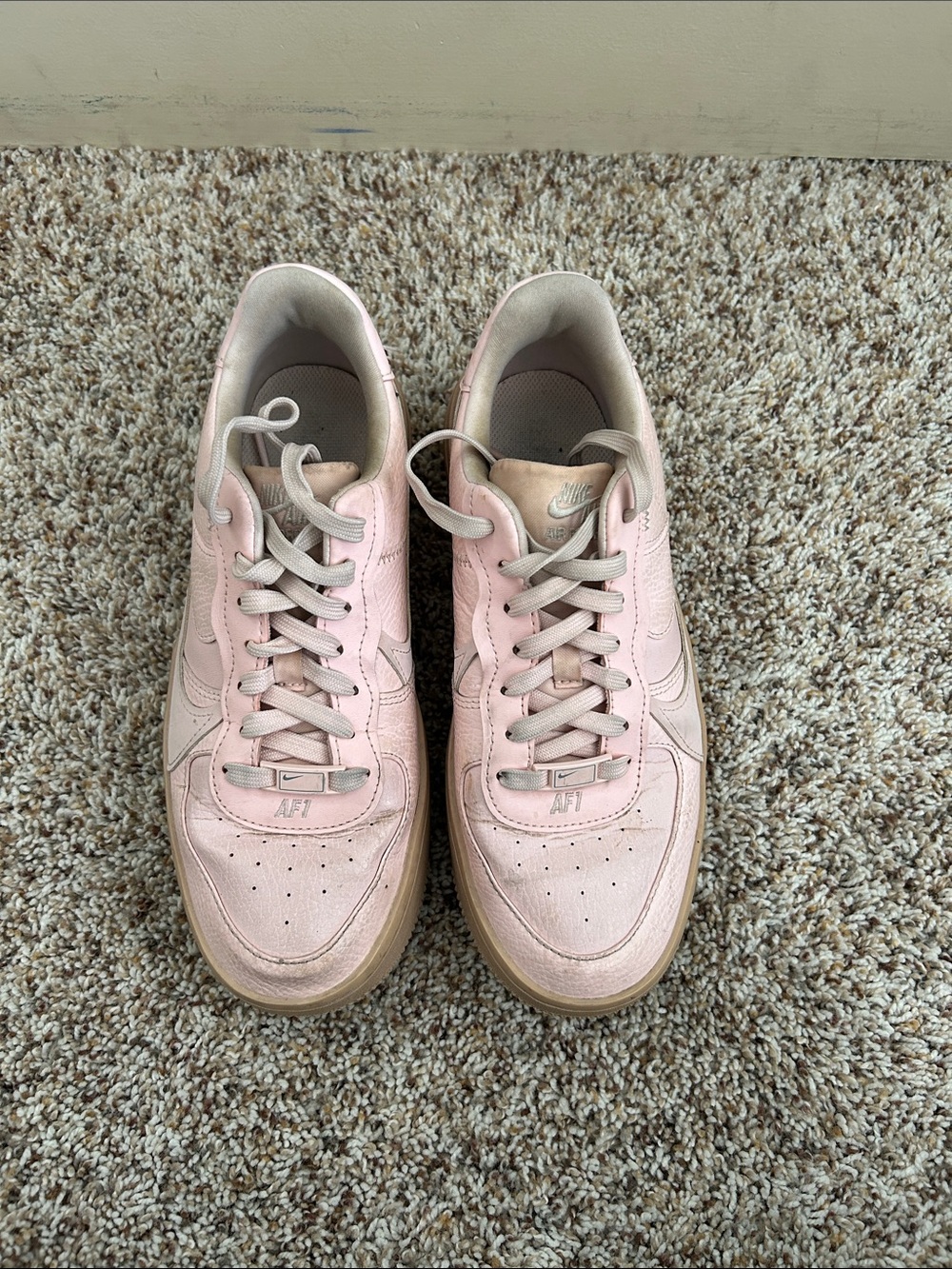 Nike Pink Low Top Leather Sneakers